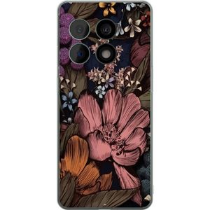 OnePlus 10 Pro Gjennomsiktig Telefondeksel Tecknade blommor
