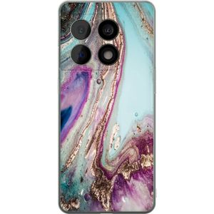 OnePlus 10 Pro Transparent Mobilskal Lila marmor