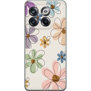 OnePlus 10T Gjennomsiktig Telefondeksel Tecknade Blommor