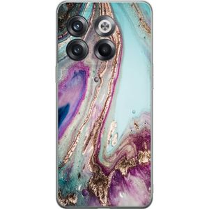 OnePlus 10T Gjennomsiktig Telefondeksel Lila marmor