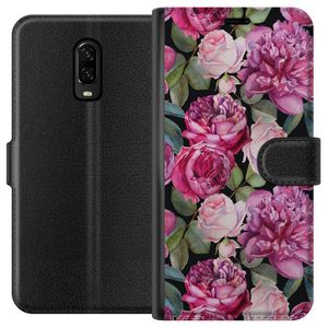 OnePlus 6T Sort Tegnebogsetui Rosor