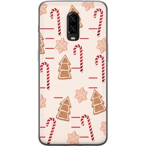 OnePlus 6T Transparent Mobilskal Julens Godisglädje