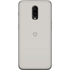 OnePlus 6T Transparent Mobilskal Grått hjärta