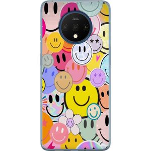 OnePlus 7T Transparent Mobilskal Leende Ansikten