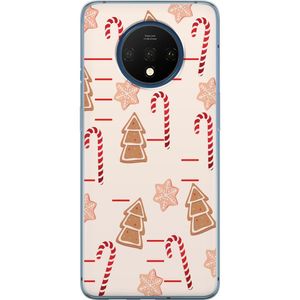 OnePlus 7T Transparent Mobilskal Julens Godisglädje