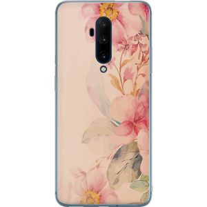 OnePlus 7T Pro Gjennomsiktig Telefondeksel Färgsprakande Blommor