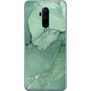 OnePlus 7T Pro Transparent Mobilskal Grön Marmor