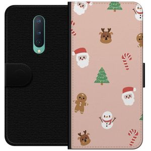 OnePlus 8 Svart Plånboksfodral Klassisk Julfest