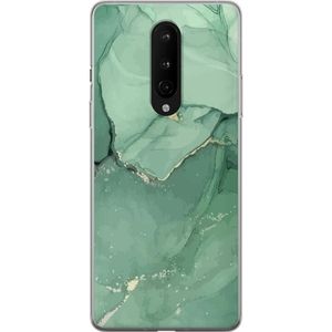 OnePlus 8 Transparent Mobilskal Grön Marmor