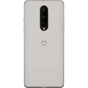OnePlus 8 Transparent Mobilskal Grått hjärta