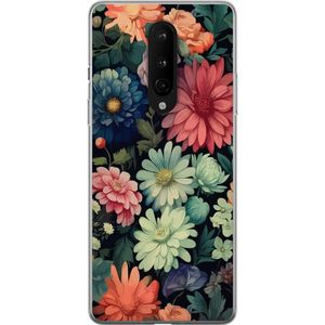 OnePlus 8 Transparent Mobilskal Färglada blommor