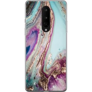 OnePlus 8 Transparent Mobilskal Lila marmor
