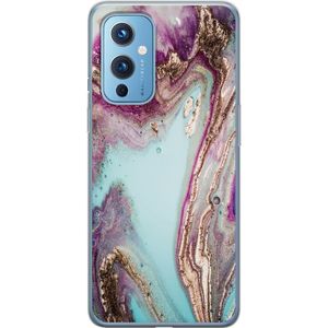 OnePlus 9 Gjennomsiktig Telefondeksel Lila marmor