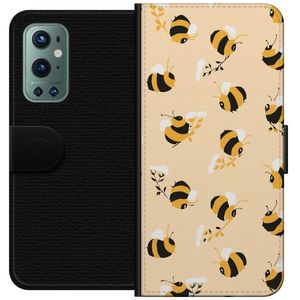 OnePlus 9 Pro Svart Plånboksfodral Humlor
