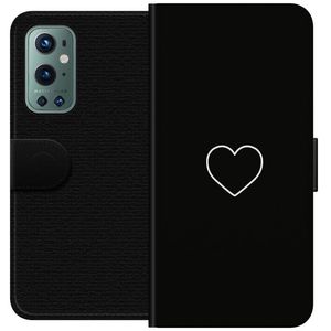 OnePlus 9 Pro Svart Plånboksfodral Hjärta