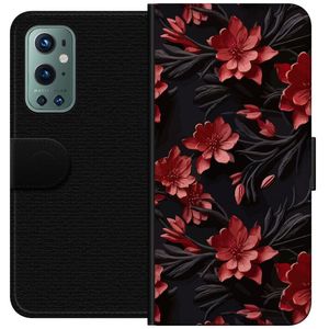 OnePlus 9 Pro Svart Plånboksfodral Intensiva blommor