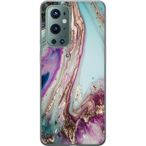 OnePlus 9 Pro Transparent Mobilskal Lila marmor