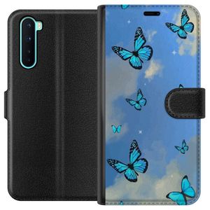 OnePlus Nord Svart Plånboksfodral Himlen med fjärilar
