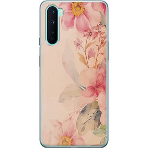 OnePlus Nord Gjennomsiktig Telefondeksel Färgsprakande Blommor