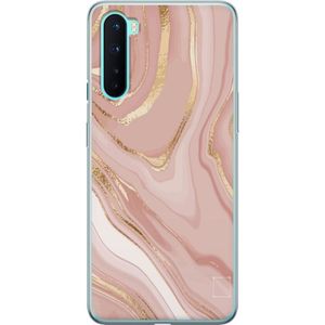 OnePlus Nord Transparent Mobilskal Ljusrosa marmor