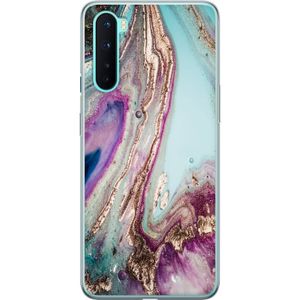 OnePlus Nord Transparent Mobilskal Lila marmor