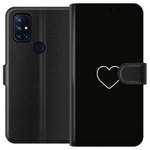 OnePlus Nord N10 5G Svart Plånboksfodral Hjärta