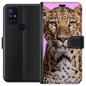 OnePlus Nord N10 5G Svart Plånboksfodral Leopard