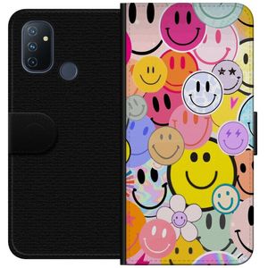 OnePlus Nord N100 Svart Plånboksfodral Leende Ansikten