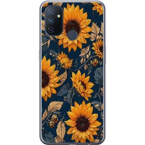 OnePlus Nord N100 Transparent Mobilskal Solrosor