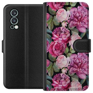 OnePlus Nord 2 5G Sort Lommebokdeksel Rosor