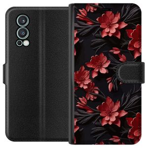 OnePlus Nord 2 5G Svart Plånboksfodral Intensiva blommor