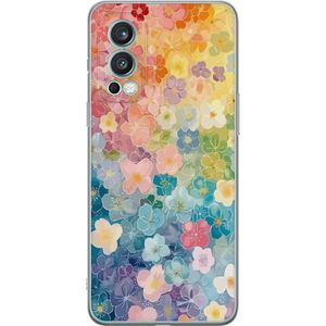 OnePlus Nord 2 5G Transparent Mobilskal Miniatyrblommor