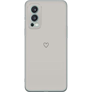 OnePlus Nord 2 5G Transparent Mobilskal Grått hjärta