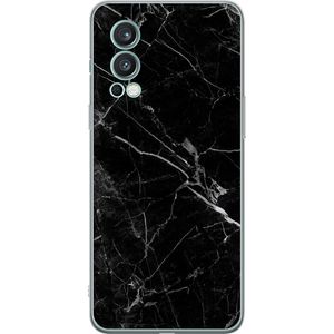 OnePlus Nord 2 5G Transparent Mobilskal Svart marmor
