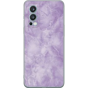 OnePlus Nord 2 5G Transparent Mobilskal Lila marmor