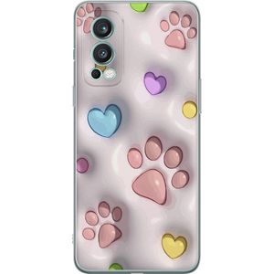 OnePlus Nord 2 5G Transparent Mobilskal Fluffiga Tassar