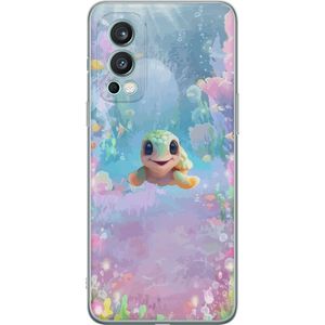 OnePlus Nord 2 5G Transparent Mobilskal Glad Sköldpadda