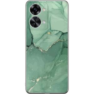 OnePlus Nord 2T Läpinäkyvä Puhelinkotelo Grön Marmor