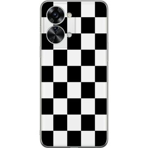 OnePlus Nord 2T Läpinäkyvä Puhelinkotelo Svart och Vitt