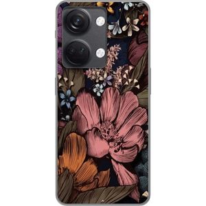 OnePlus Nord 3 Transparent Mobilskal Tecknade blommor