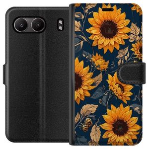 OnePlus Nord 4 Svart Plånboksfodral Solrosor