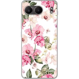 OnePlus Nord 4 Transparent Mobilskal Rosa blommor