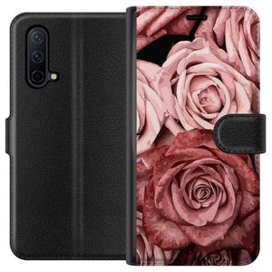 OnePlus Nord CE 5G Svart Plånboksfodral Rosmönster