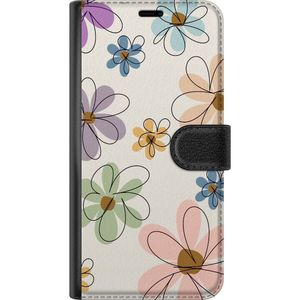 OnePlus Nord CE 2 Lite 5G Sort Lommebokdeksel Tecknade Blommor