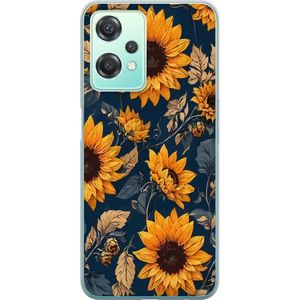 OnePlus Nord CE 2 Lite 5G Transparent Mobilskal Solrosor