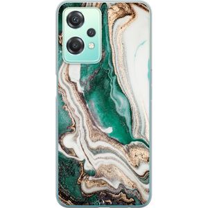 OnePlus Nord CE 2 Lite 5G Transparent Mobilskal Grön / Guld marmor