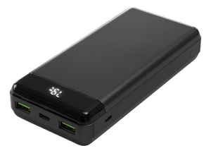 Deltaco Powerbank 20000 mAh Snabbladdning 1xUSB-C, 2xUSB-A, PD 60W - Svart