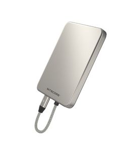 Nitecore POCKET 5 Powerbank 5000mAh Grå med inbyggd USC-C kabel