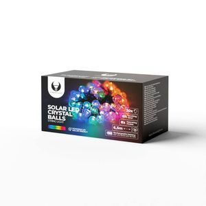 Forever Light KRYSTALLKULE solcelledrevne lyslenker, 6,5 m, 30 kuler i flere farger