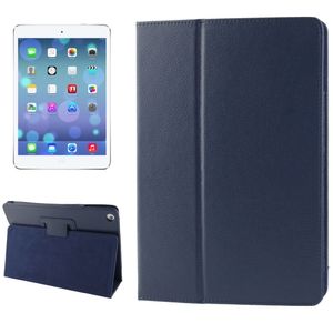 Litchi Texture Cover for iPad Air - Dark Blue